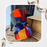 Geometric patchwork throw