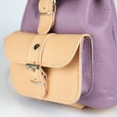 Mini leather backpack "Filia" Purple - Natural