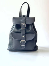 Mini leather backpack "Filia" Black