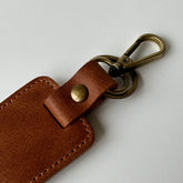 Rectangular leather keychain