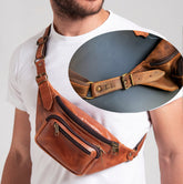 Unisex leather waist bag 'Aetos'