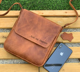 Unisex leather crossbody bag 'Agape'