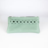 Infinity Leather Clutch Mint