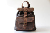Mini leather backpack "Filia" Brown