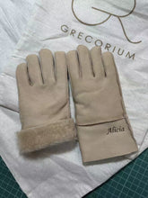 Kids sheepskin gloves with mouton