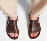 Leather ankle-strap sandals "Icarus"