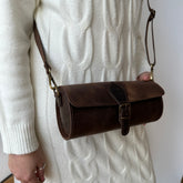 Leather barrel bag "Tyche"