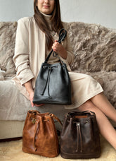 Bucket shoulder bag "Selene"