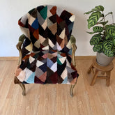 Geometric triangles patchwork throw