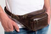 Leather fanny pack "Aetos"