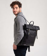 Leather rolltop backpack "Horizon"
