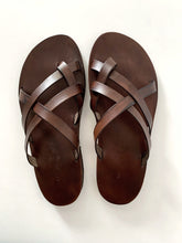 MENS LEATHER SANDALS, strappy summer shoes men "Pyrros"