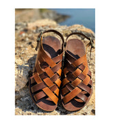 MENS LEATHER SANDALS, strappy summer shoes men "Hephaestus"