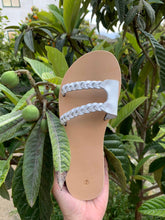 Leather slides "Themis"