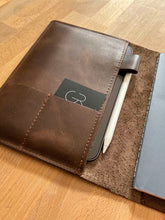 MINI IPAD LEATHER folio organizer , ipad cover, credit card notebook holder