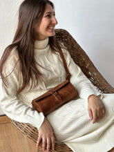 Leather barrel bag "Tyche"