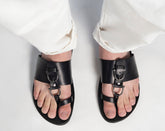 Leather toe-ring sandals "Hades"