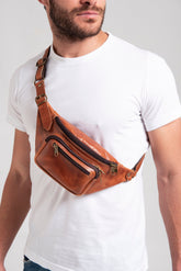 Leather waist bag "Aetos"