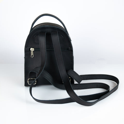 Mini leather backpack "Theros" Black