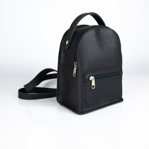 Mini leather backpack "Theros" Black