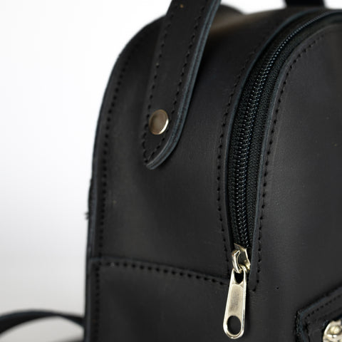 Mini leather backpack "Theros" Black