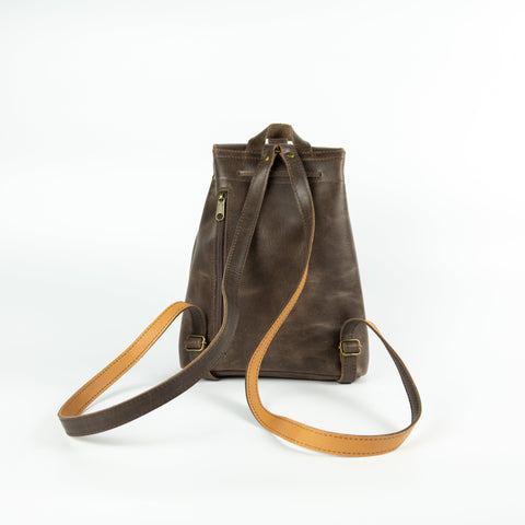 Small suede leather backpack "Filotis"