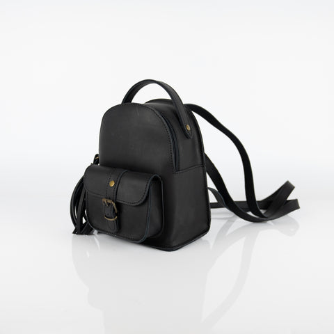 Mini leather backpack "Theros" Dark Brown