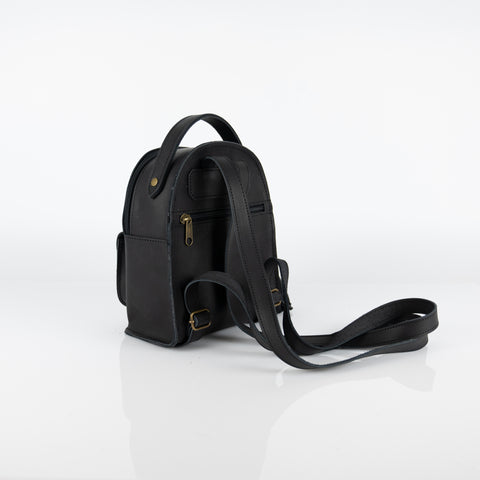 Mini leather backpack "Theros" Black