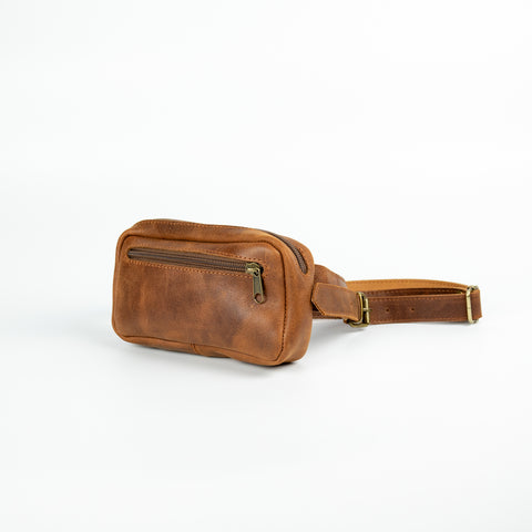 Handmade Tan Leather Hip Bag