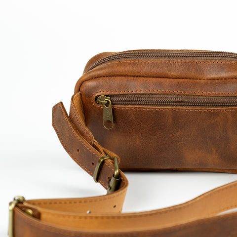 Handmade Tan Leather Hip Bag