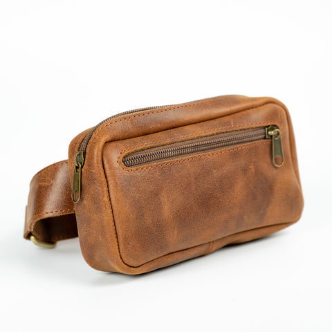 Handmade Tan Leather Hip Bag