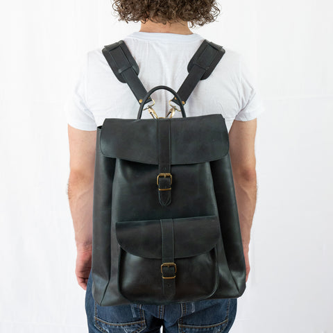 Black Leather Rucksack “Aether”