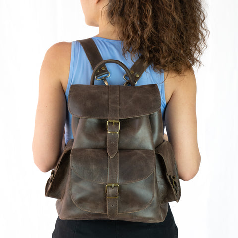 Classic Leather Backpack Vintage Style “Odyssey”