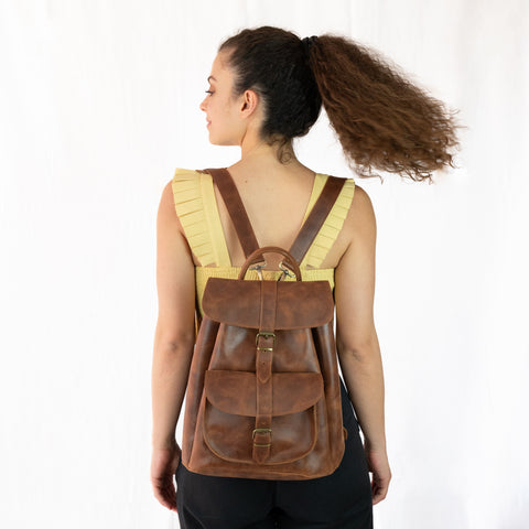 Large Leather Backpack "Aether"