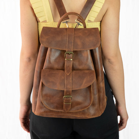 Black Leather Rucksack “Aether”