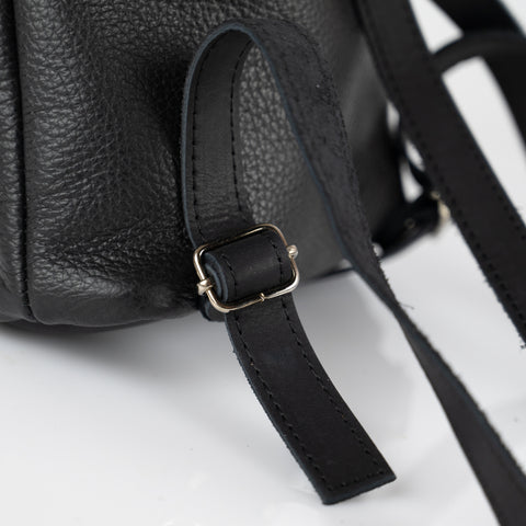 Mini leather backpack "Filia" Black