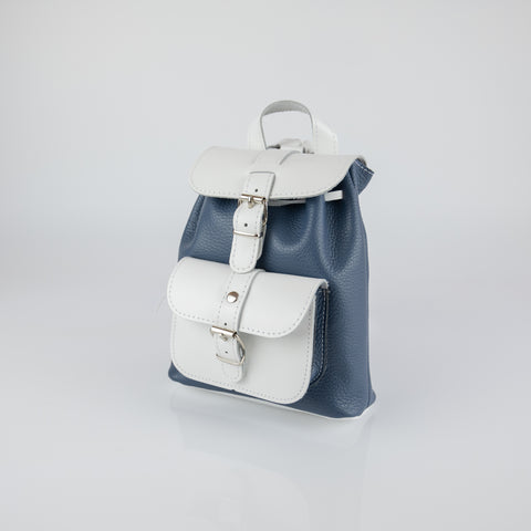 Mini leather backpack "Filia" Mint White