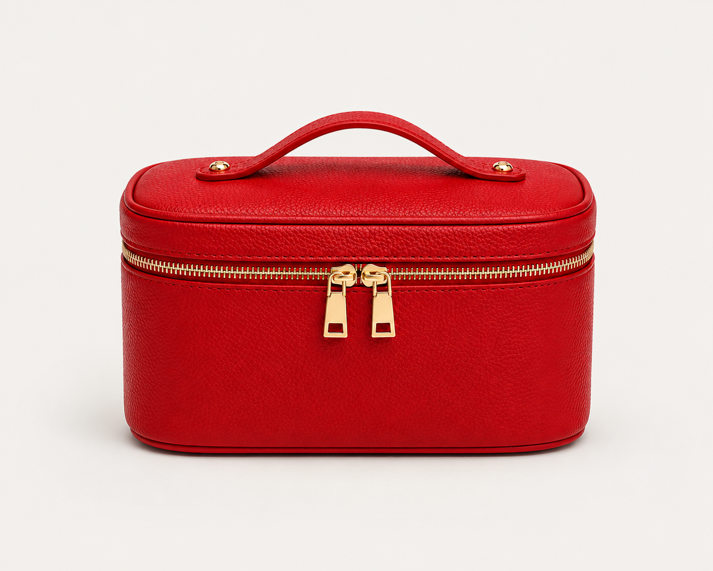 Oval Cosmetic Bag — Grecorium leather accessory on a neutral background