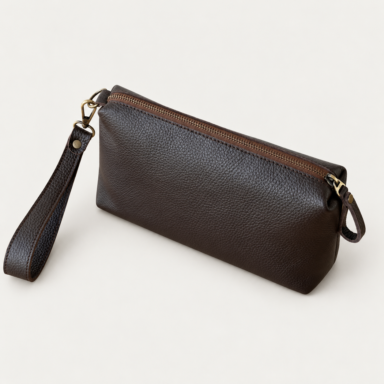 Women's Cosmetic Bag — Grecorium leather accessory on a neutral background
