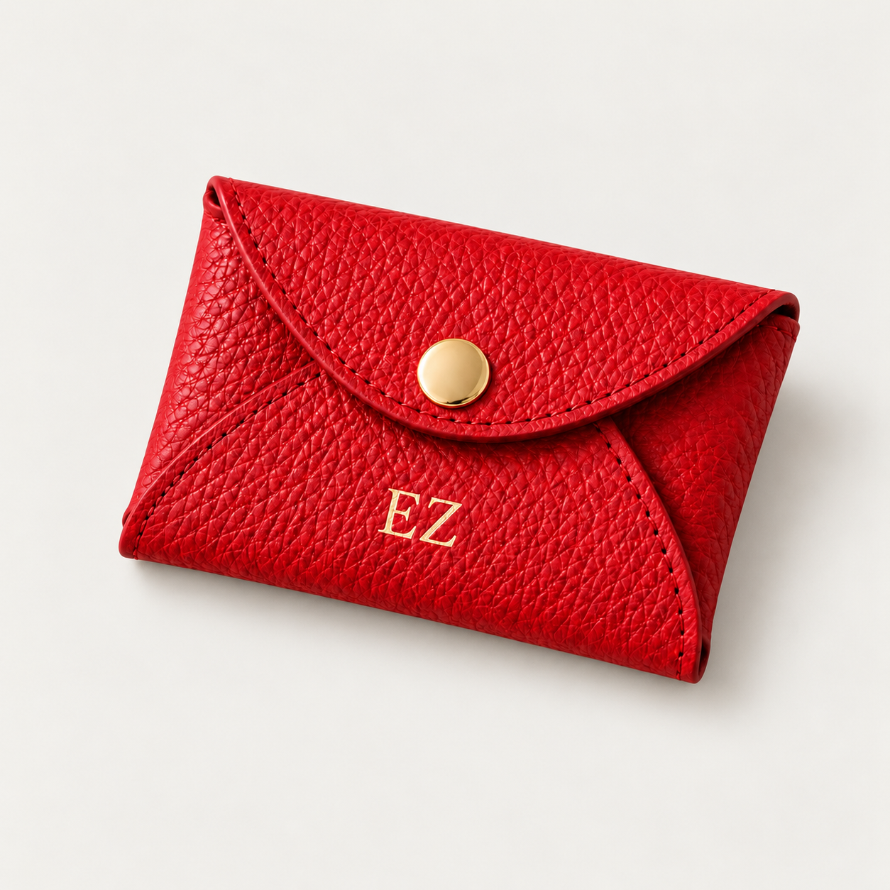Single Card Holder detail — Grecorium leather accessory on a neutral background
