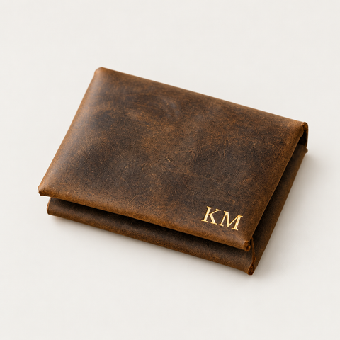Double Card Holder — Grecorium leather accessory on a neutral background
