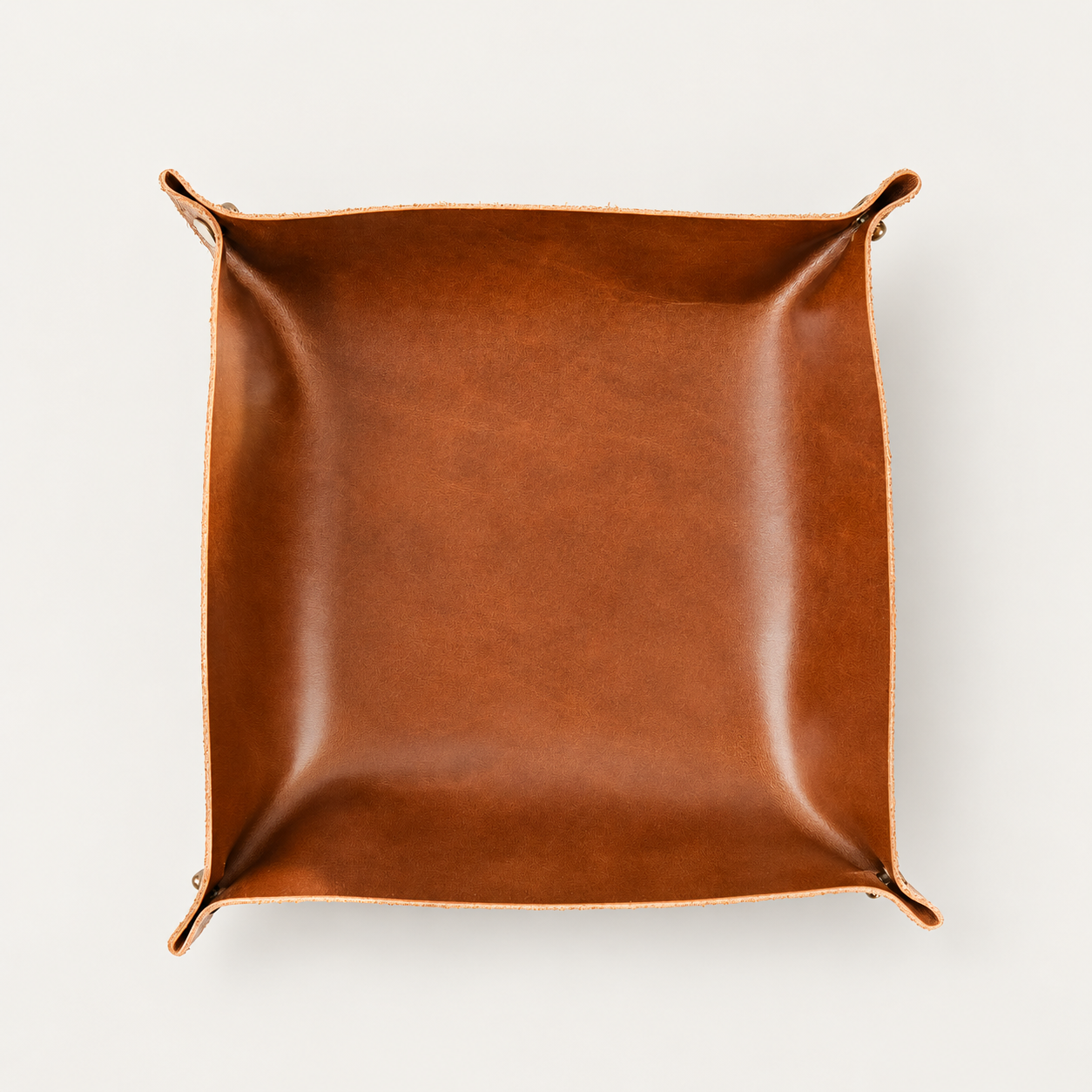 Leather Tray – Square — Grecorium leather accessory on a neutral background