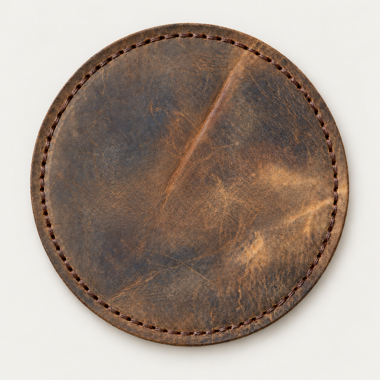 Leather Coasters – Set of 4 — Grecorium leather accessory on a neutral background