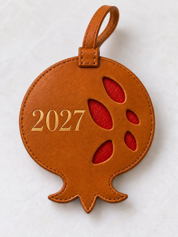 Handmade 2027 leather pomegranate charm