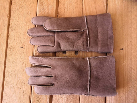 Kids Leather gloves sheepskin wool personalized with name/ initials
