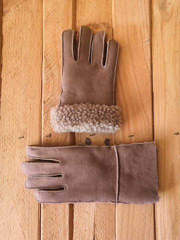 Kids Leather gloves sheepskin wool personalized with name/ initials