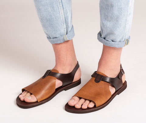 Handmade Greek Leather Sandals: Black Ankle Strap Summer Shoes