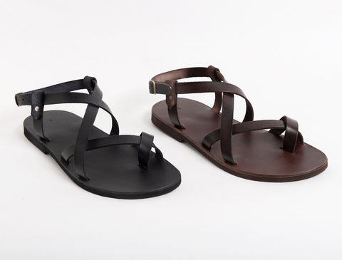 Handmade Greek Leather Strap Sandals: Summer Mens Shoes