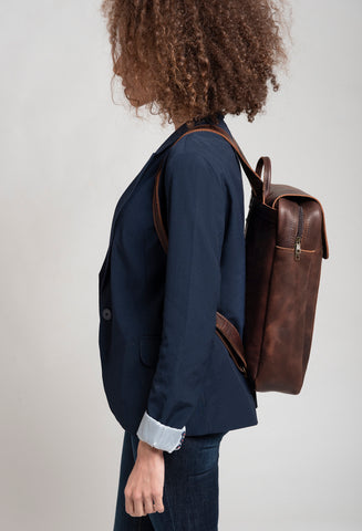 Full Grain Leather Laptop Backpack, Minimalist Rucksack