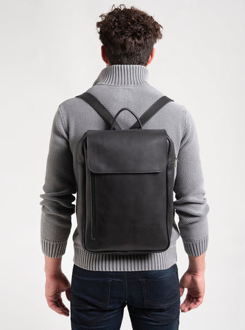 Full Grain Leather Laptop Backpack, Minimalist Rucksack